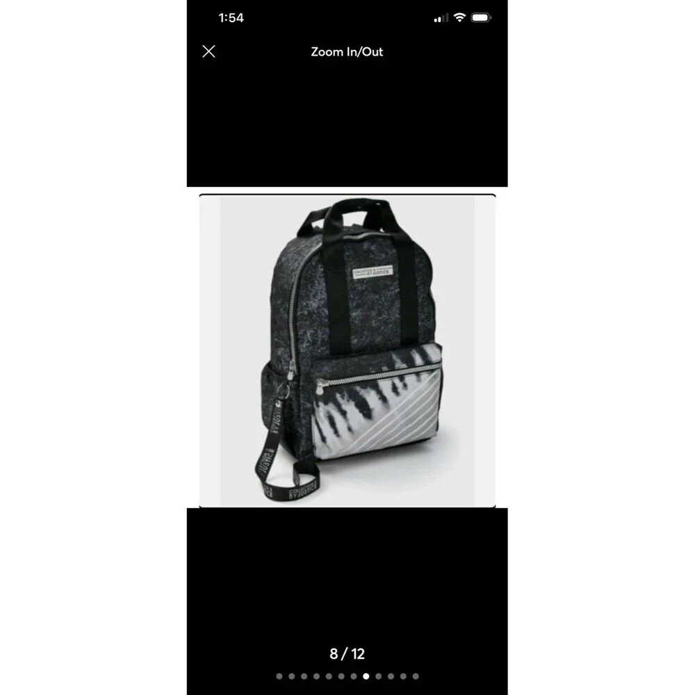 Justice Bookbag Set Collect X Set of 3 Tie Dye Silver lunch box bottle NWOT